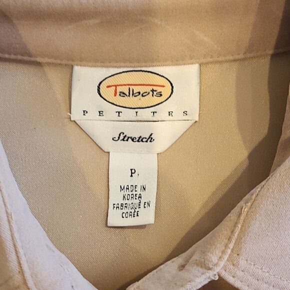Talbots suade petites tan button up size 2 - Picture 2 of 3